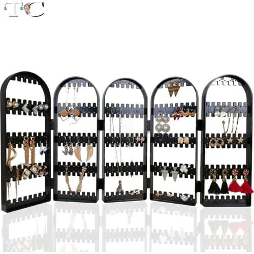 120/180/240/360 Hole Plastic Creative Screen Jewelry Frame Pendant Hanger Earring Display Frame Folding Screen Earring Storage