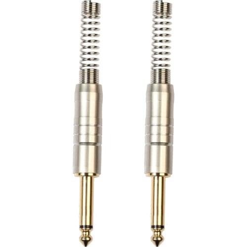 Gold-plated 6.35mm Male Soldering Audio Connector 1/4" stereo Jack Audio Plug Connector Jack Adapter