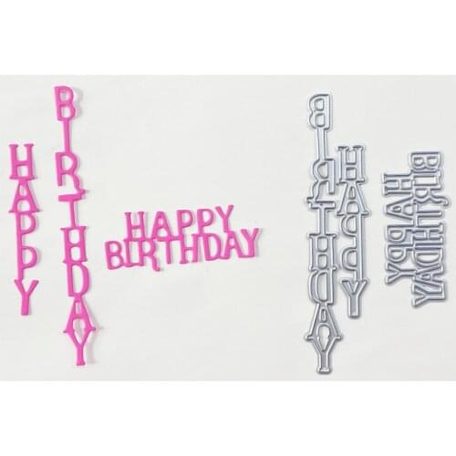 Happy birthday Cutting Dies Scrapbooking Stencil for Album Paper DIY Gift Card Decoration Embossing Dies New 2019