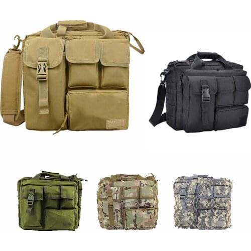 Tactical Military Molle Laptop Bag Nylon Waterproof Outdoor Messenger Shoulder Pack Laptop Handbag Briefcase for Hiking Climbing