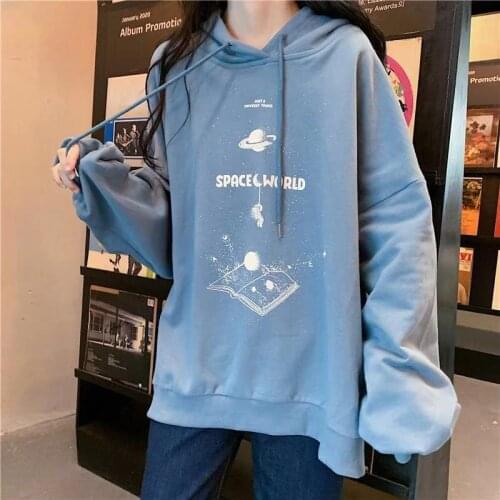 White Vintage Letter Book Print Thin Hoodies Women Long Sleeve Drawstring Hoodies Oversized Casual Teens Pullover Tops Spring BF