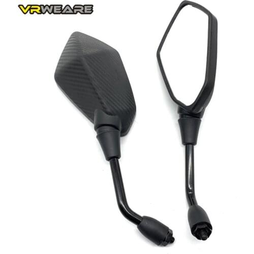 2Pcs/Pair Motorcycle Rearview Mirrors Scooter E-Bike Carbon Fiber back mirror ATV Off-road dirt pit Side Convex Mirror 8mm 10mm