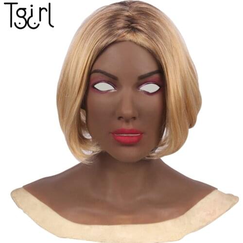 Female Silicone Headgear Masquerade Crossderesser Cosplay máscara de silicona femenina силиконовая женская маска