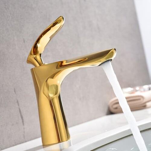 Dofaso Golden Faucet Bathroom Basin Brass Cold And Hot Water Mixter Tap Toliet Washing Deck Sink Faucet