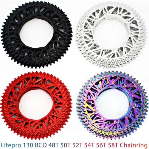 Stacked Bicycle Sprocket Ultra Light Alloy Color 46/48/50/52/54/56/58T Mtb Parts Chain Ring Gravel Bike Accessories Cycling