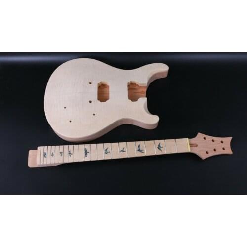 1 Set Unfinished Electric Guitar Neck And Body Guitar Kit DIY Part