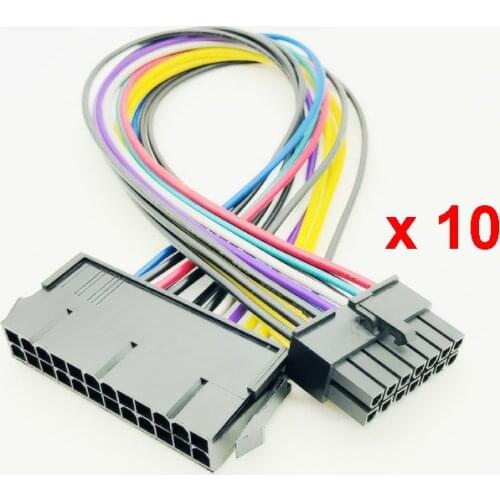 10PCS ATX 24Pin to 14Pin 24p to 14P Power Cable Convert Cord 18AWG Wire for Lenovo Q77 B75 A75 Q75 Motherboard 30cm Power Cable
