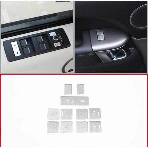 11 pcs For Land rover Range Rover Sport 2014-2017 Car Door Window Control Button Decoration Stickers For RR Vogue 2013-2017