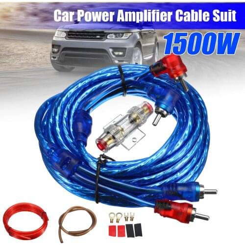 1500W Car Audio Wire 8GA Amplifier Cable Subwoofer Speaker Installation Kit AMP RCA Power Cable AGU Fuse Set