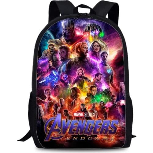 16 inch Avenger League Student schoolbag cartoon animation unlimited war large capacity computer backpack