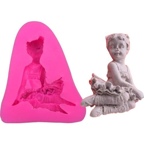 3D Girl shape fondant silicone foap mold kitchen baking chocolate pastry candy Clay making cupcake lace decoration tools FT-0152