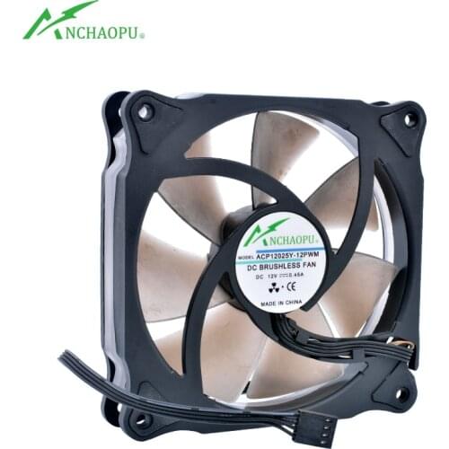 ACP12025Y-12PWM 12cm 120mm 120x120x25mm 12V 0.25A 4 wire speed control LED blue light cooling fan suitable for chassis CPU