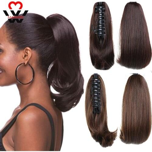 MANWEI Colors Short Straight Synthetic Hair Blonde Black Little Pony Tail Hair Accessories Claw Hair Ponytails Hair Extensions