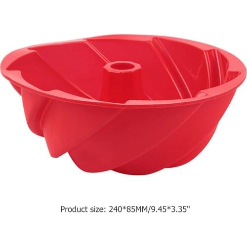 Large Spiral Shape Food Grade Silicone Bundt Cake Mold Pan 3d Fluted Cake Mould Form Bread Bakery Baking Tools Bakeware