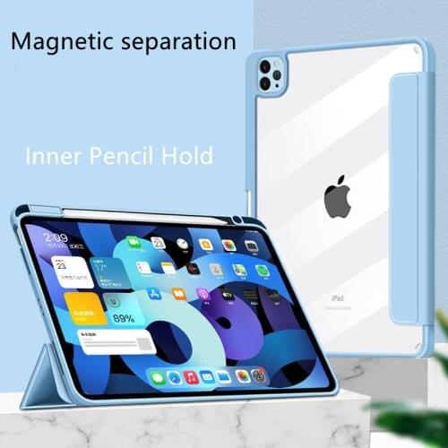 IPad Case with Pencil Holder for 7 8th Generation iPad Protective Cover For Pro 11 10.9 10.5 Air 3 Magnetic Separation iPad Case