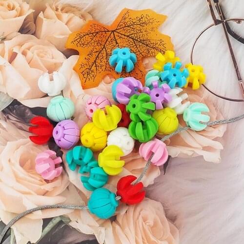 Chenkai 50pcs BPA Free Loose Silicone Chinese Lantern Beads DIY Food Grade Baby Pacifier Teether Mommy Necklace Toy Accessories