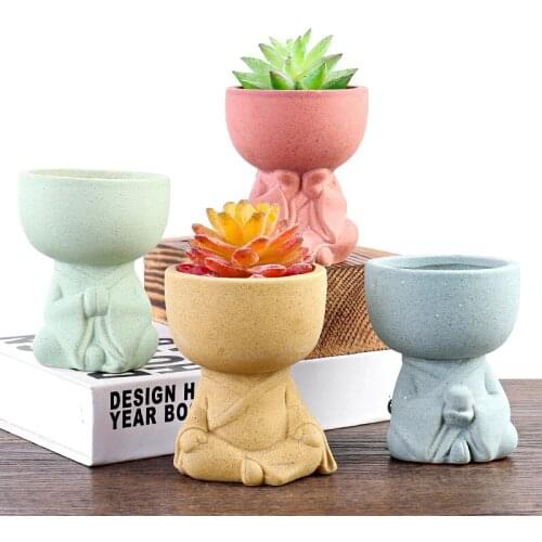 Meat Flowerpot Coarse Pottery Breathable Large Caliber Creative Personality Meat Plant Ceramic Pot Set Combination