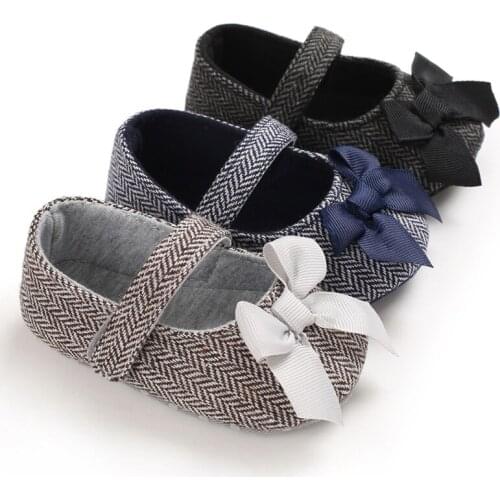 Infant Baby Moccasins Girl Shoes Newborn Gingham Bowknot Quiet Princess Soft Cotton Sole Toddler Cute Crib Shoes
