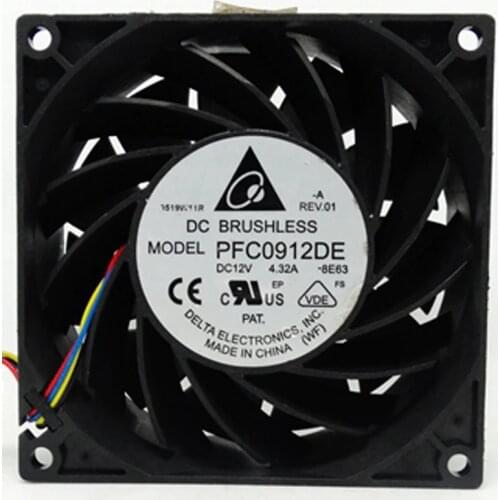 Delta PFC0912DE 9CM 92*92*38MM DC 12V 4.32A dual ball bearing server cooling fan