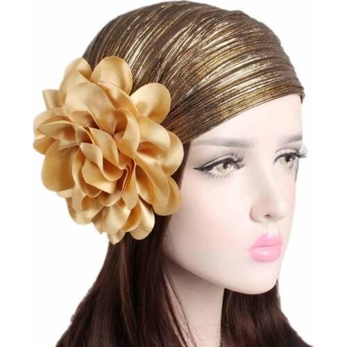 Muslim Women Hijabs Hair Accessories for Women Headband Elastic Turban Cap Cotton Flower Kerchief Headbands Hat Headwear