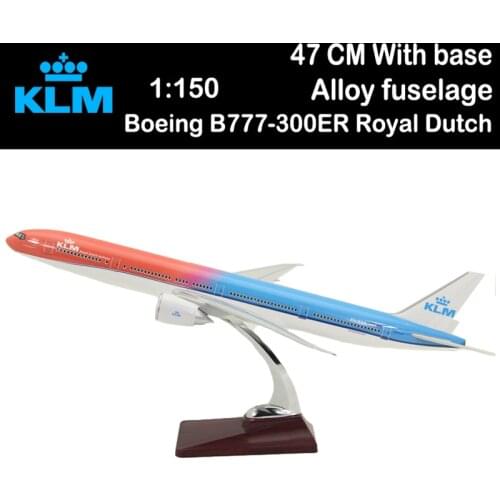 1/150 47CM KLM Boeing B777-300ER Royal Dutch Airways airline Airliner aviation Toys plane gift collection without undercarriage