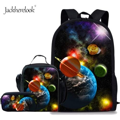 Jackherelook Fashion Children Outer Space Planet Printing School Bags for Teenage Girls Boys Schoolbag Kids Backpack Mochilas