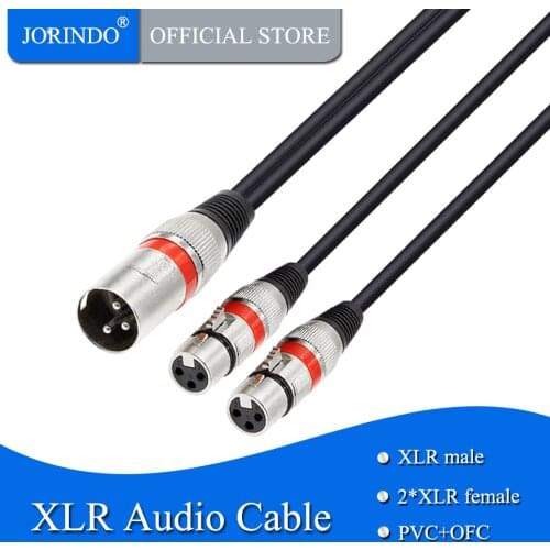 JORINDO 0.3M/0.98FT Dual XLR female extension to XLR male audio conversion cable,For mixers, amplifiers, microphones