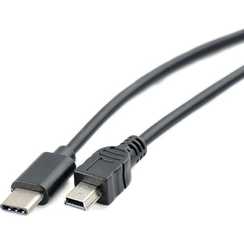 1pc USB Type-c to Mini USB Cable USB-C Male to Mini-B Male Converter Adapter Lead Data Cable 30cm