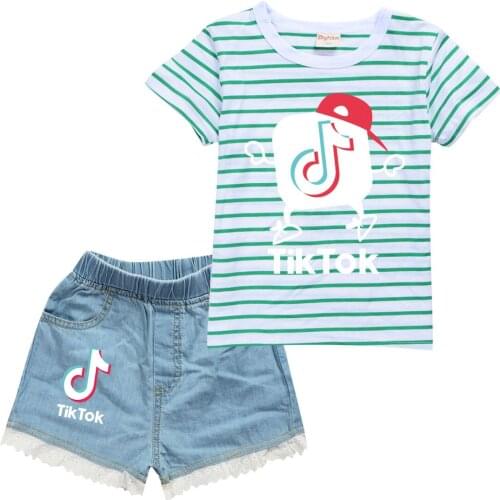 TIK TOK Boys Clothing Sets Cute Summer T-Shirt Cartoon Children Boys Clothes Suit for Kids Outfit Infant Boy Clothes
