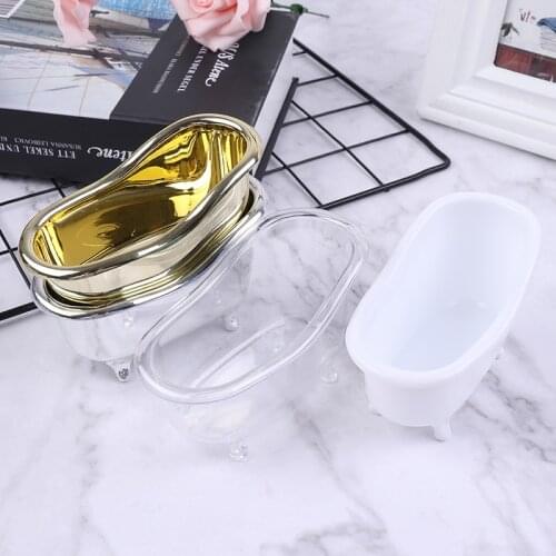 Mini Bathtub Soap Jewelry Storage Box Makeup Organizer Container Desktop Sundry Storage Case Gold Silver Sundries Storage Box