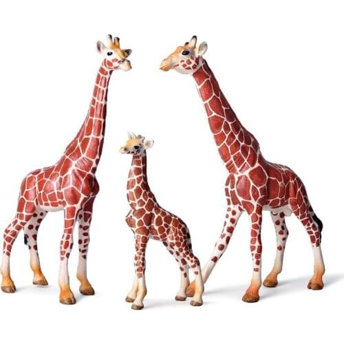 Simulation Giraffe Family PVC Model Wild Animal Finished Goods Model Solid PVC Action Toy