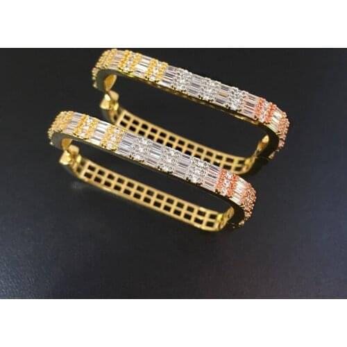 Lanyika Fashion Jewelry Geometry Tetragonum Micro inlay Party Earrings Anniversary Banquet Daily Best Gift