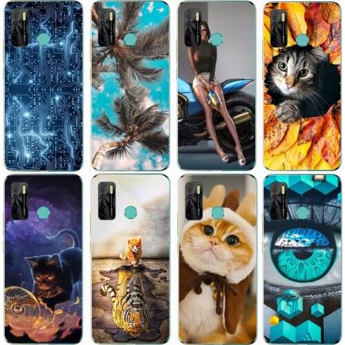 Fashion Soft silicone TPU Back Cover For Tecno Camon 15 Phone Funda Case For Tecno Camon 15 Air Cute Cartoon Case