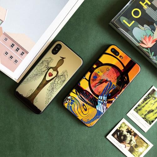 Surrealistic Art abstract soft silicone Vintage design Phone case cover shell For iPhone 6 6s 7 8 Plus X XR XS 11 Pro Max