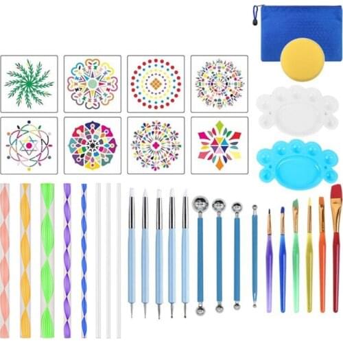 35 Pcs Mandala Dotting Tools Set For Painting Rocks Dot Kit Rock Stone Painting Pen Polka Dot Tool Cosmetic Paint Tool