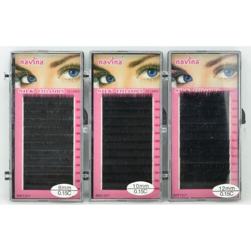 Navina 12rows False Eyelashes C Curl Individual Eyelash Extension Cilios Posticos Cheap Eyelashes
