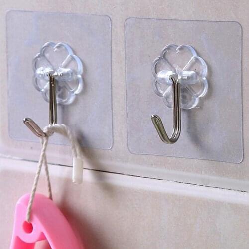 Load Bearing Seamless Adhesive Hook Waterproof Transparent Strong Stick Hook Kitchen Wall Hanger