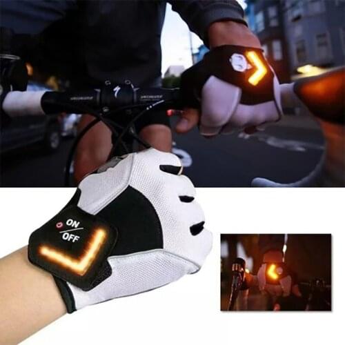 Fingerless Gloves Bicycle Gloves With Turn Signals Turning Mitten Bicycle Winter Gloves Motorcycle Motorbike Bicycle Soft Mitten