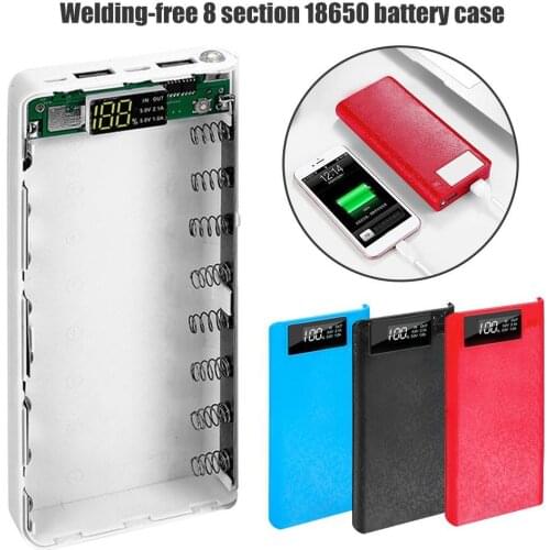 Portable 18650 Battery Charger USB Type-C LCD Display DIY Mobile Power Bank Case