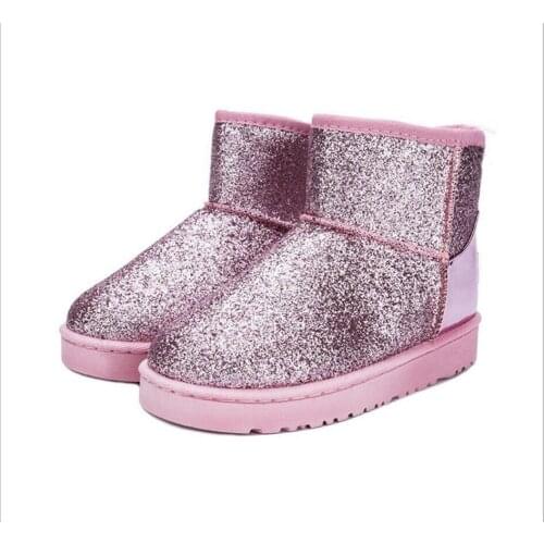 Dropshipping 2018 New Winter Snow Boots Sequins Classic Women Short Boots Fashion Womens Shoes Thick Cotton Boots