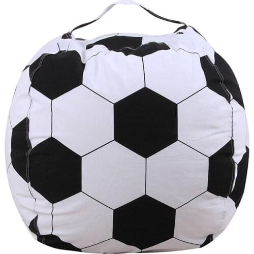 Football Shaped Toy Storage Bag Stuffed Animal Storage Bean Bag Chairs Kids Clothes Toy Organizer Baseball Basketball Sports Bag