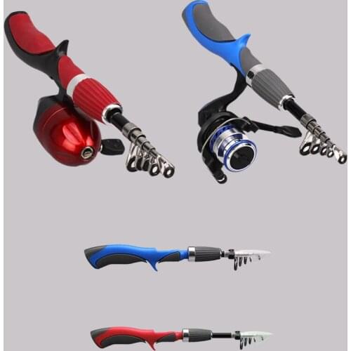 Carbon Fiber Rod Superhard Boat Ice Fly Lure Fishing Rod With Fishing Reel Fishing Tackle Set 1.4M Length