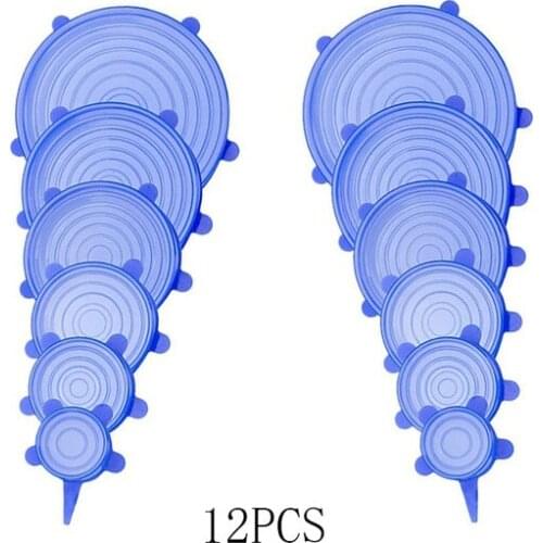 6PCS Silicone Stretch Lids Universal Silicone Food Wrap Bowl Pot Lid Silicone Cover Pan Cooking Kitchen Accessories