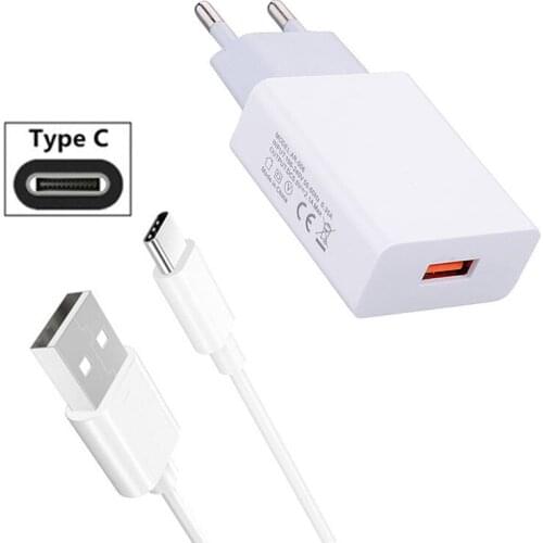 For Samsung A70 Google Pixel 3a 3 XL Xiaomi A3 Mi 9T 9 Redmi K20 Note 7 HTC U11 10 Evo Type C Data Charge Cable Wall USB Charger