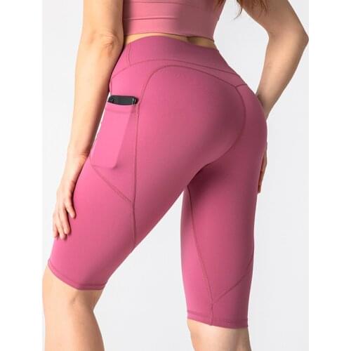 Selfree Womens Pants With Pocket High Waist Capris Tight Pants Sports Fitness Peach Hip Shapewear Summer Capris 2021 New