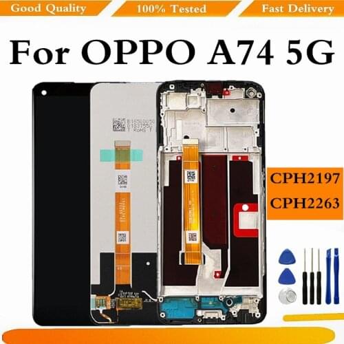 For OPPO A74 5G CPH2197 CPH2263 LCD Display Touch Screen Digiziter Assembly Replacement