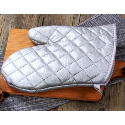 1PC Heat Resistant Cotton Polyester BBQ Gloves Oven Mitts Pot Holder Mat Barbecue Mitt Vegetable Washing Glove ELB 118