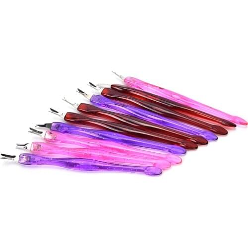 10Pc/lot Cuticle Pusher Trimmer Pedicure Nail Toe Nail Art Dead Skin Fork Trimmer Peeling Knife Cuticle Remove Manicure Pedicure