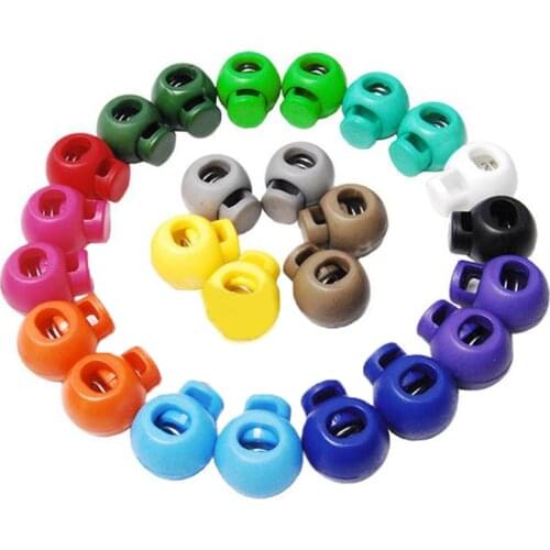 10Pc/Pack Round Toggle Clip Stopper Plastic Colorful Ball Cord Lock Ends Stop Cloth Sportwear Boots DIY Shoelace Bag Accessories
