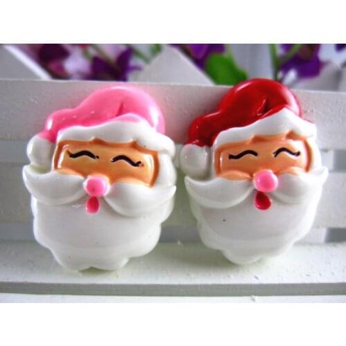 30pcs/lot DIY resin cabochons accessories flat back resin Christmas santa about 25mm